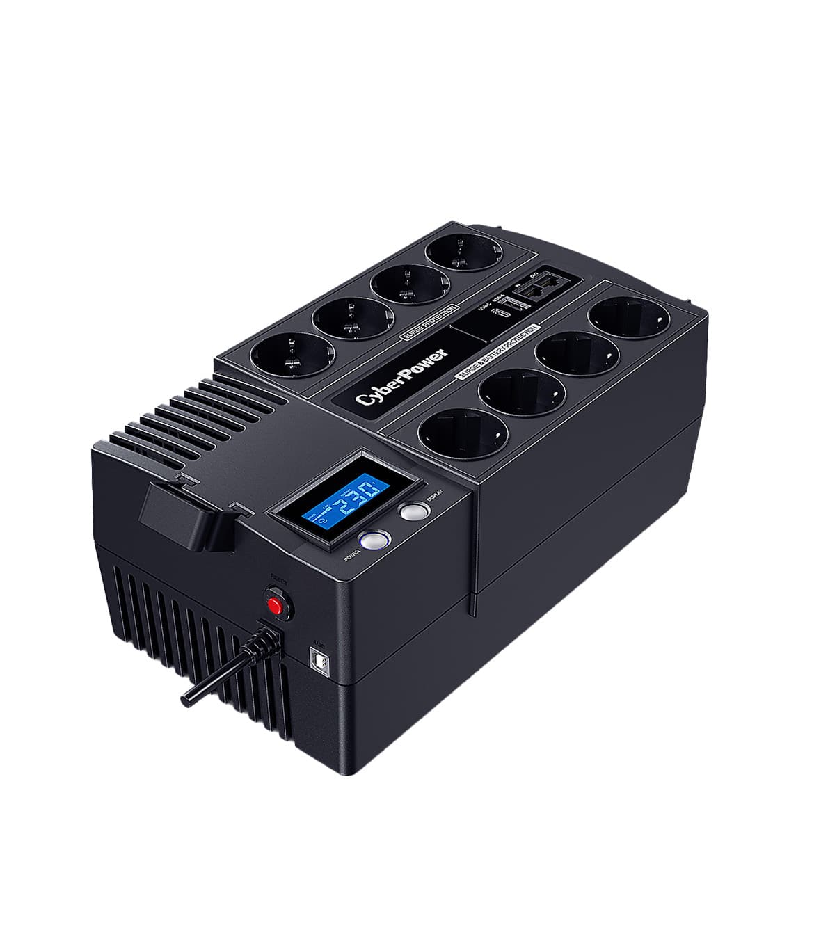 CyberPower BR1200ELCD - Gruppo di Continuità (UPS) da 1200VA / 720W, Display LCD e 8 Prese Schuko