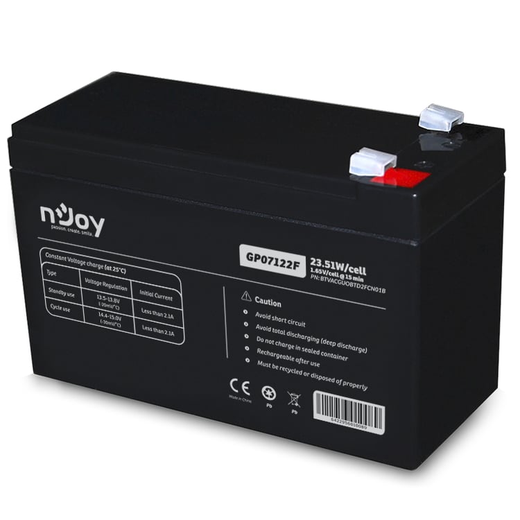 Batteria Ermetica al Piombo Njoy GP07122F 12V 7Ah per Dispositivi Elettrici - immagine 3