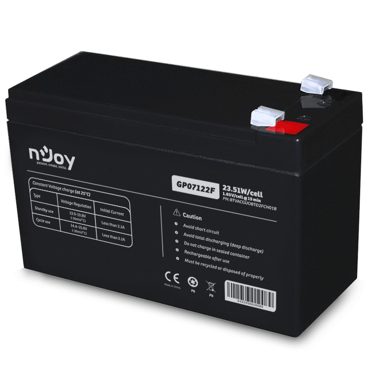 Batteria Ermetica al Piombo Njoy GP07122F 12V 7Ah per Dispositivi Elettrici - immagine 4