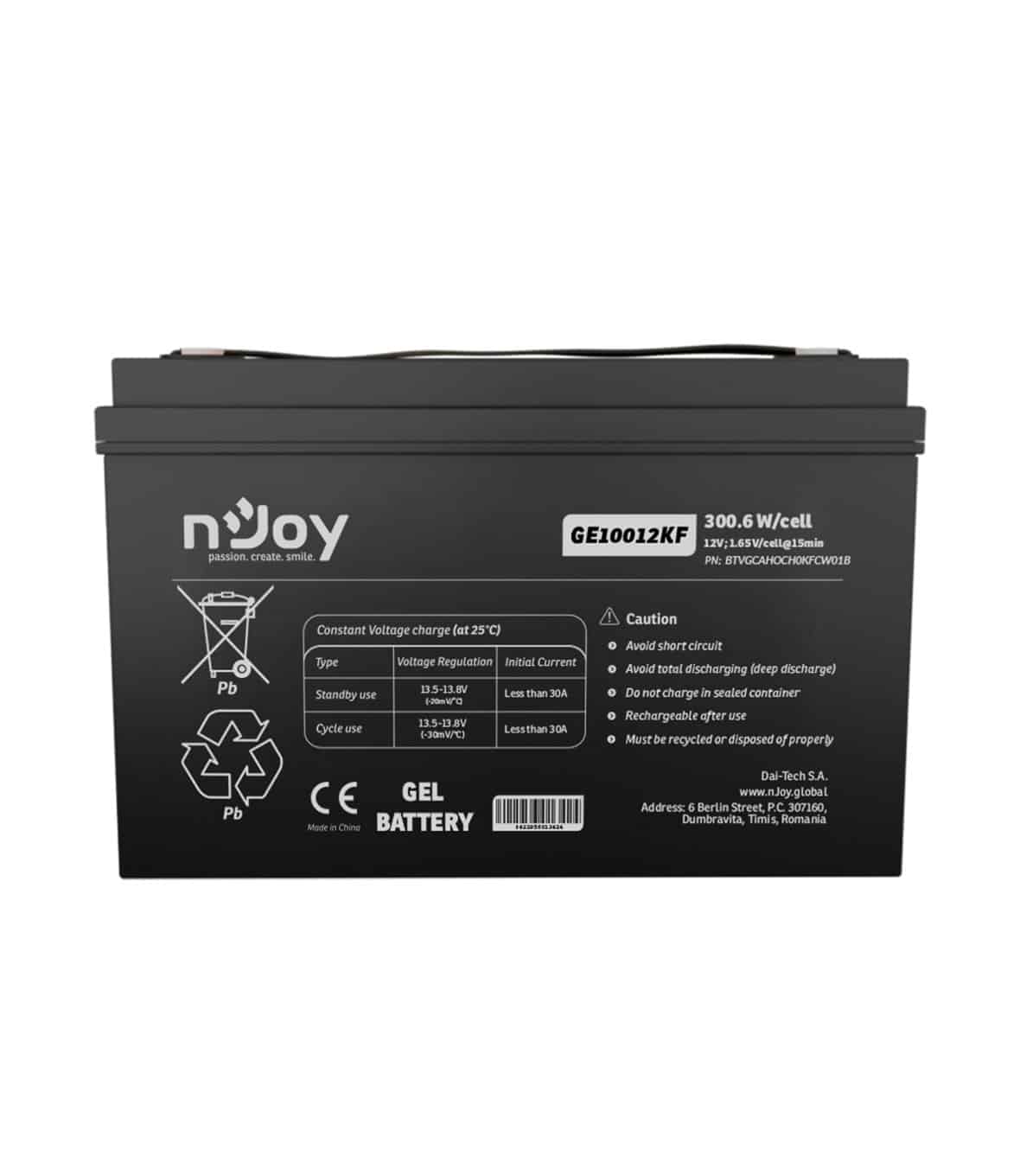 nJoy Batteria GEL 12V 100Ah a Ciclo Profondo - immagine 2