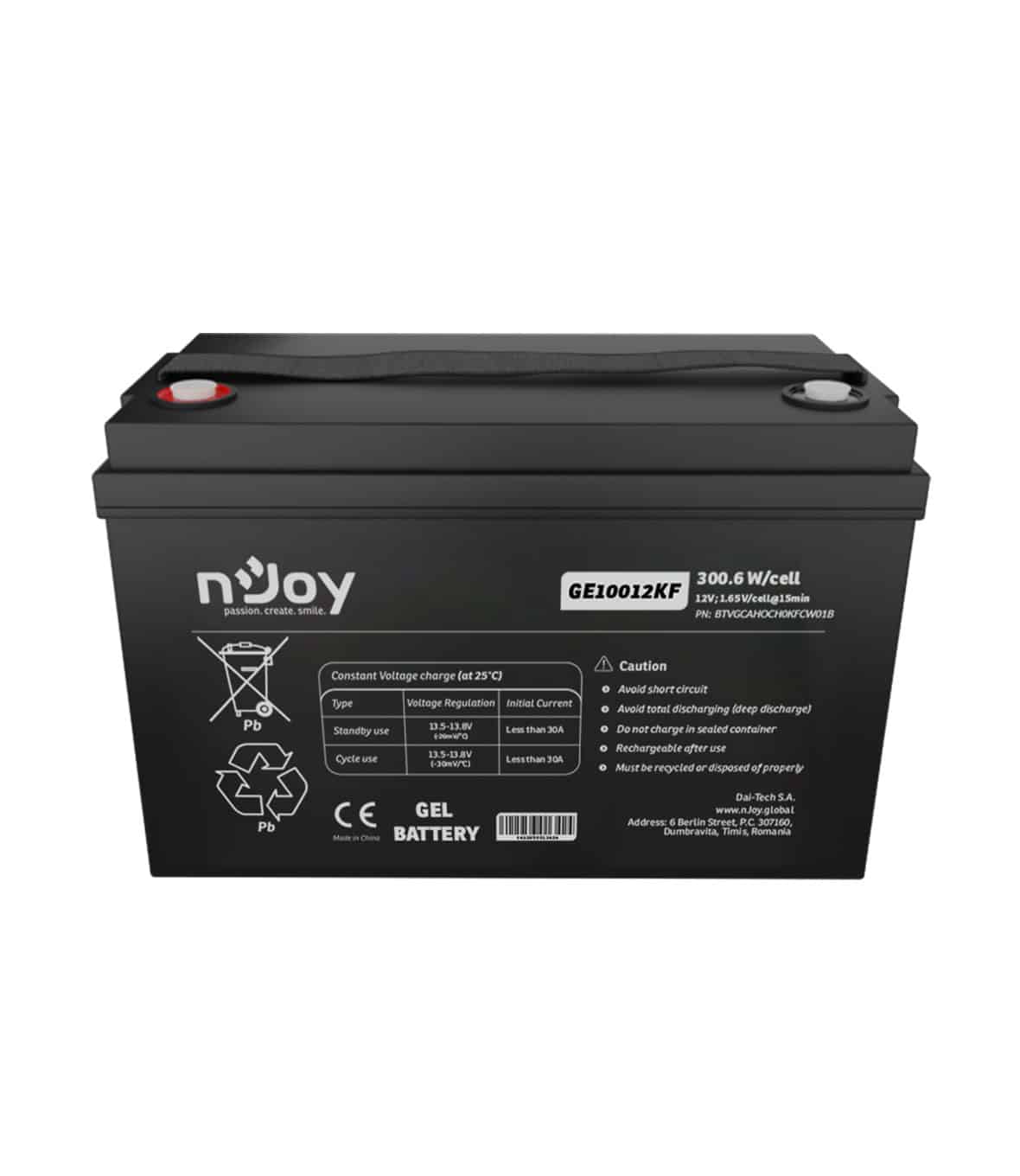 nJoy Batteria GEL 12V 100Ah a Ciclo Profondo - immagine 6
