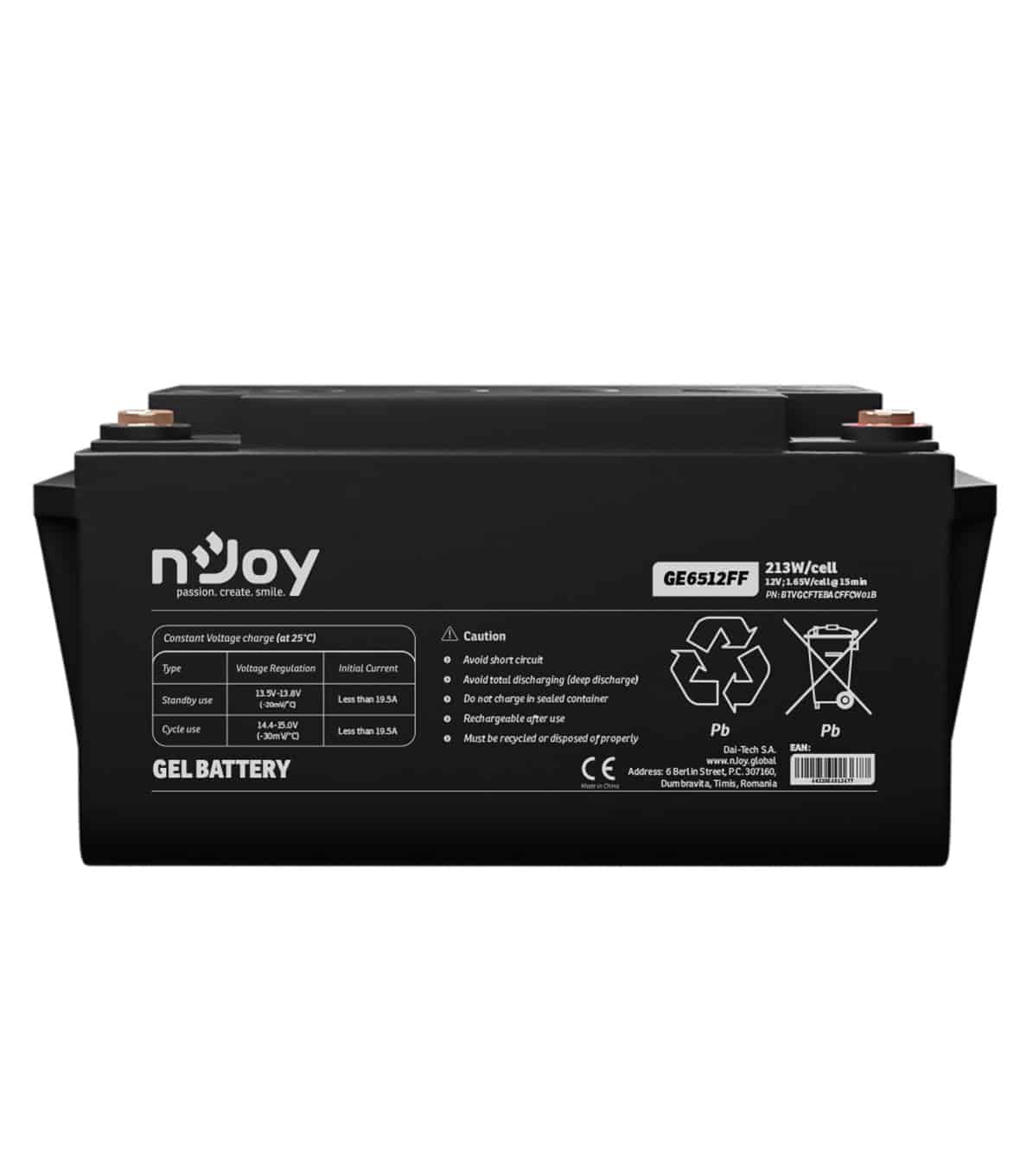 nJoy Batteria GEL 12V 20Ah a Ciclo Profondo