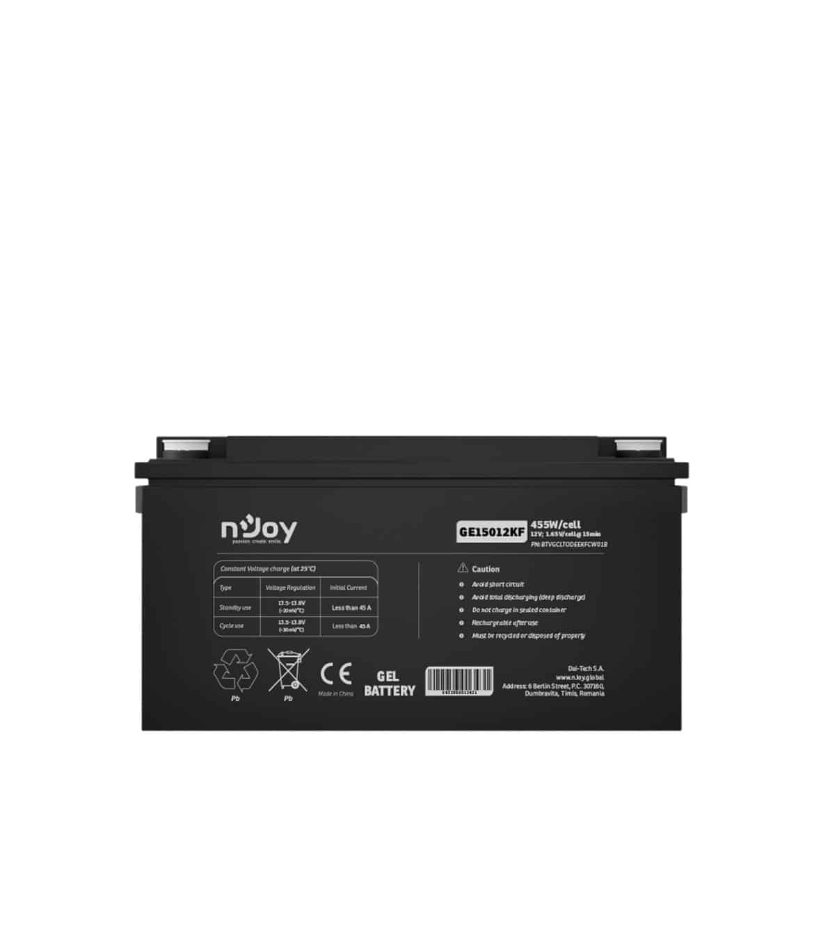 nJoy Batteria GEL 12V 40Ah a Ciclo Profondo - immagine 2