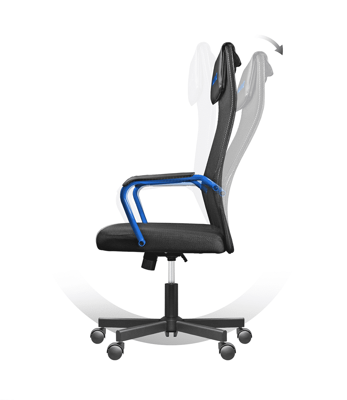 Sedia Office Nuwo Grid Blu Traspirante Regolabile Braccioli Fissi 110Kg - immagine 4