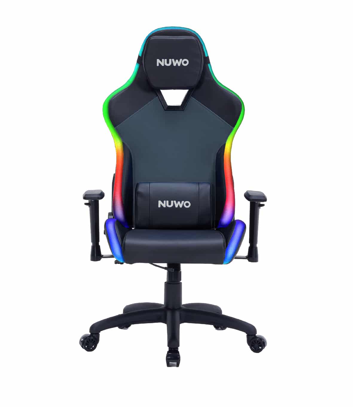 Sedia Gaming Nuwo Rapture Grigio RGB Braccioli 2D  E Schienale Inclinabile Classe 3 Doppio Cuscino 150Kg