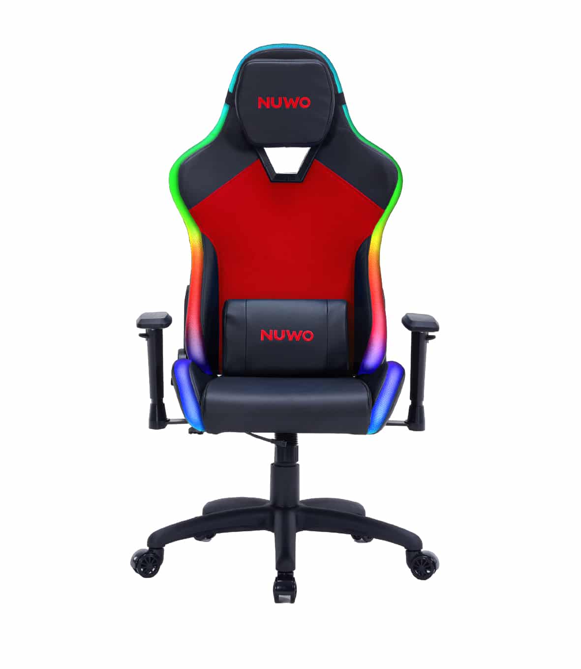 Sedia Gaming Nuwo Rapture Rosso RGB Braccioli 2D E Schienale Inclinabile Classe 3 Doppio Cuscino 150Kg