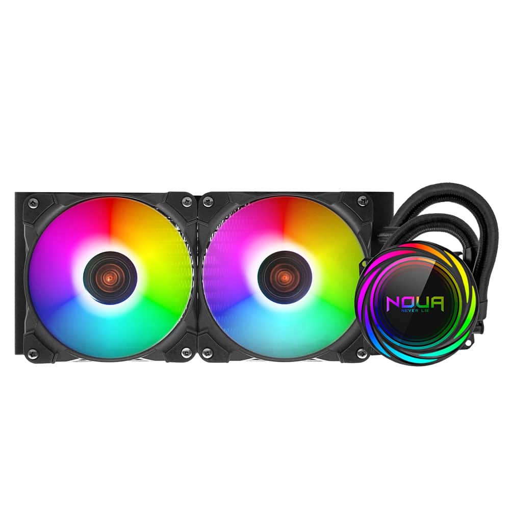 Dissipatore a Liquido Noua Polaris Pro LM240P Argb TDP 260W Dual Pump Cpu Intel 1700/1200 Amd Am4 2*Fan 120mm Argb - immagine 2