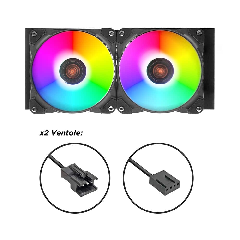 Dissipatore a Liquido Noua Polaris Pro LM240P Argb TDP 260W Dual Pump Cpu Intel 1700/1200 Amd Am4 2*Fan 120mm Argb - immagine 6