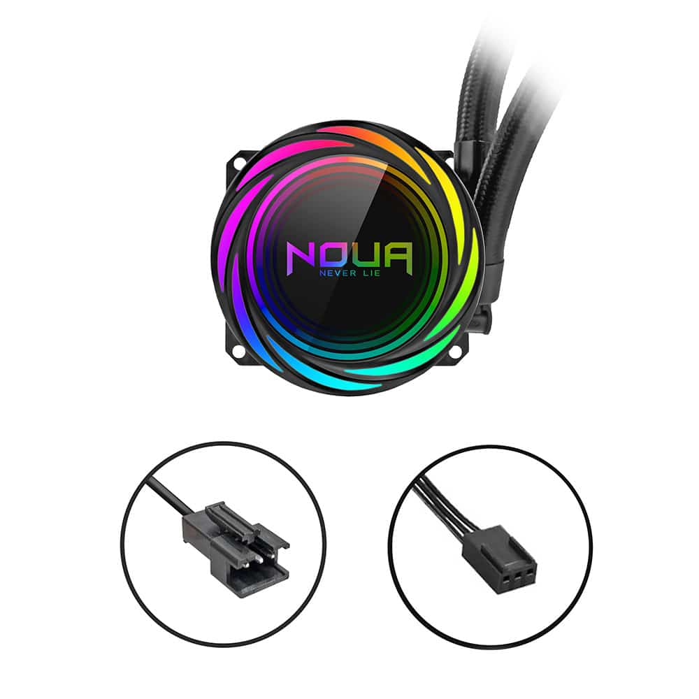 Dissipatore a Liquido Noua Polaris Pro LM240P Argb TDP 260W Dual Pump Cpu Intel 1700/1200 Amd Am4 2*Fan 120mm Argb - immagine 7