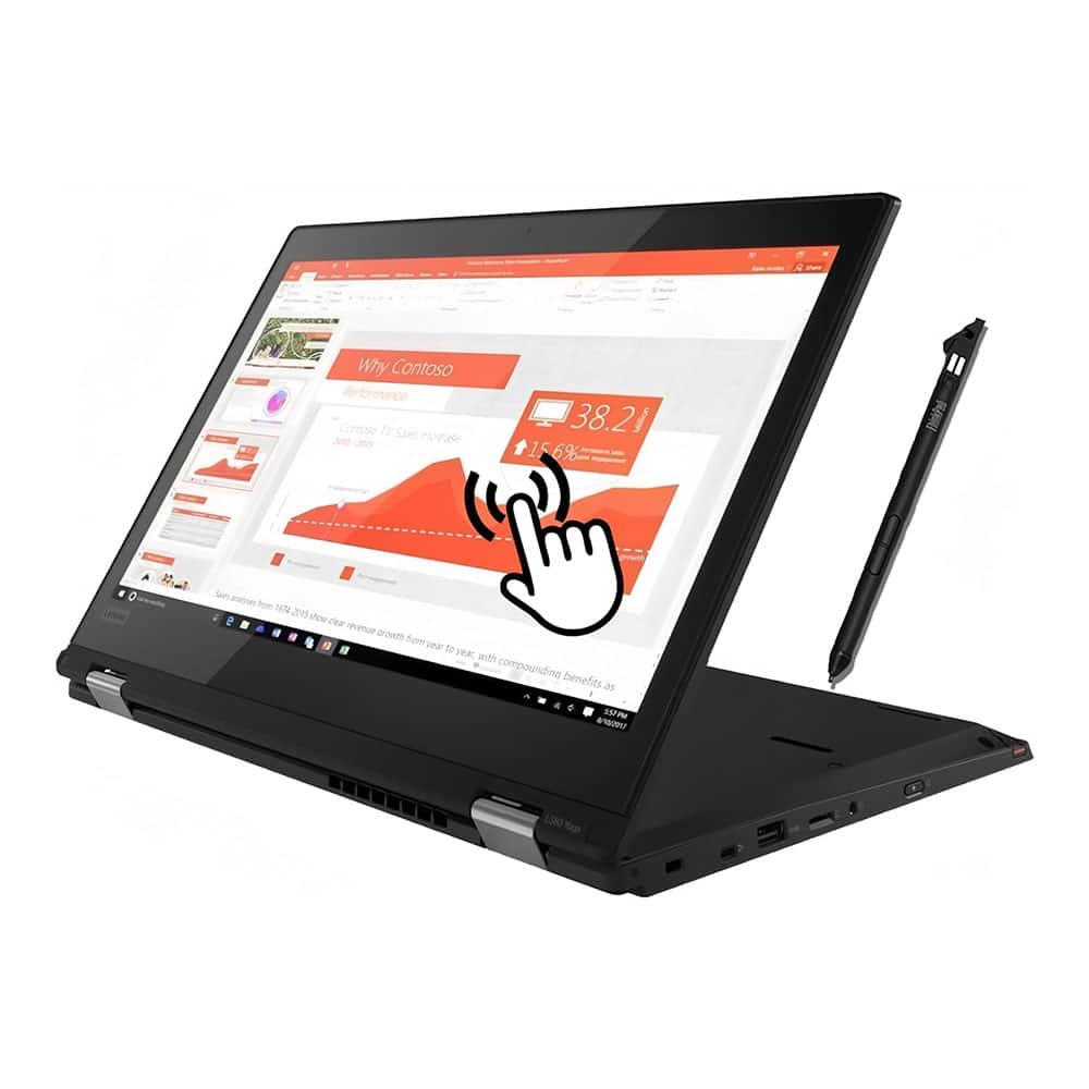 Pc Notebook Lenovo L380 Yoga 13 Pollici | I5-8350U | Ram 8GB | Ssd 256GB | Penna | Ricondizionato | Qwertz | Grado A