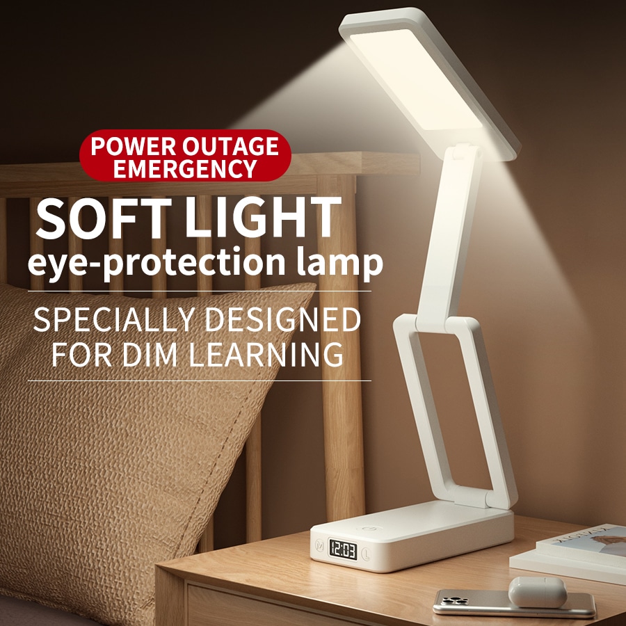 Lampada LED da Scrivania Pieghevole Ricaricabile 3000mAh | 24 LED & 3 Tonalità di Luce - immagine 3