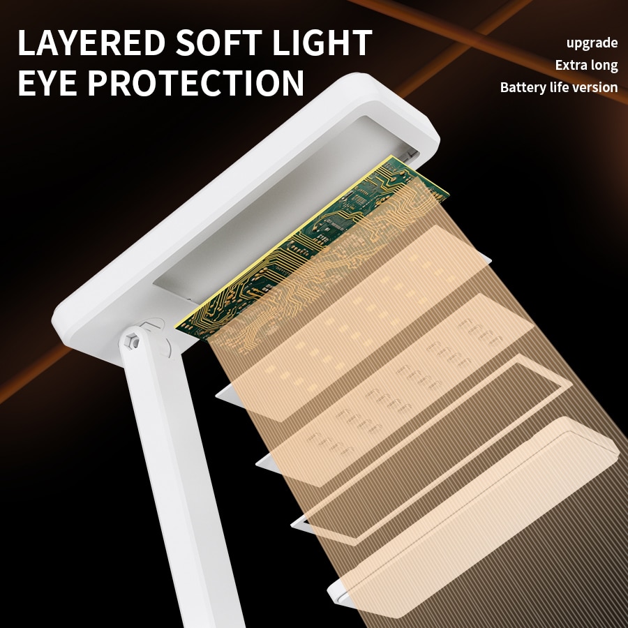 Lampada LED da Scrivania Pieghevole Ricaricabile 3000mAh | 24 LED & 3 Tonalità di Luce - immagine 5