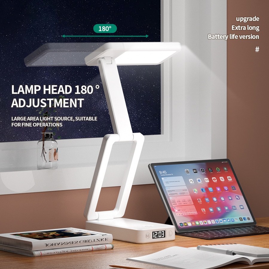 Lampada LED da Scrivania Pieghevole Ricaricabile 3000mAh | 24 LED & 3 Tonalità di Luce - immagine 8