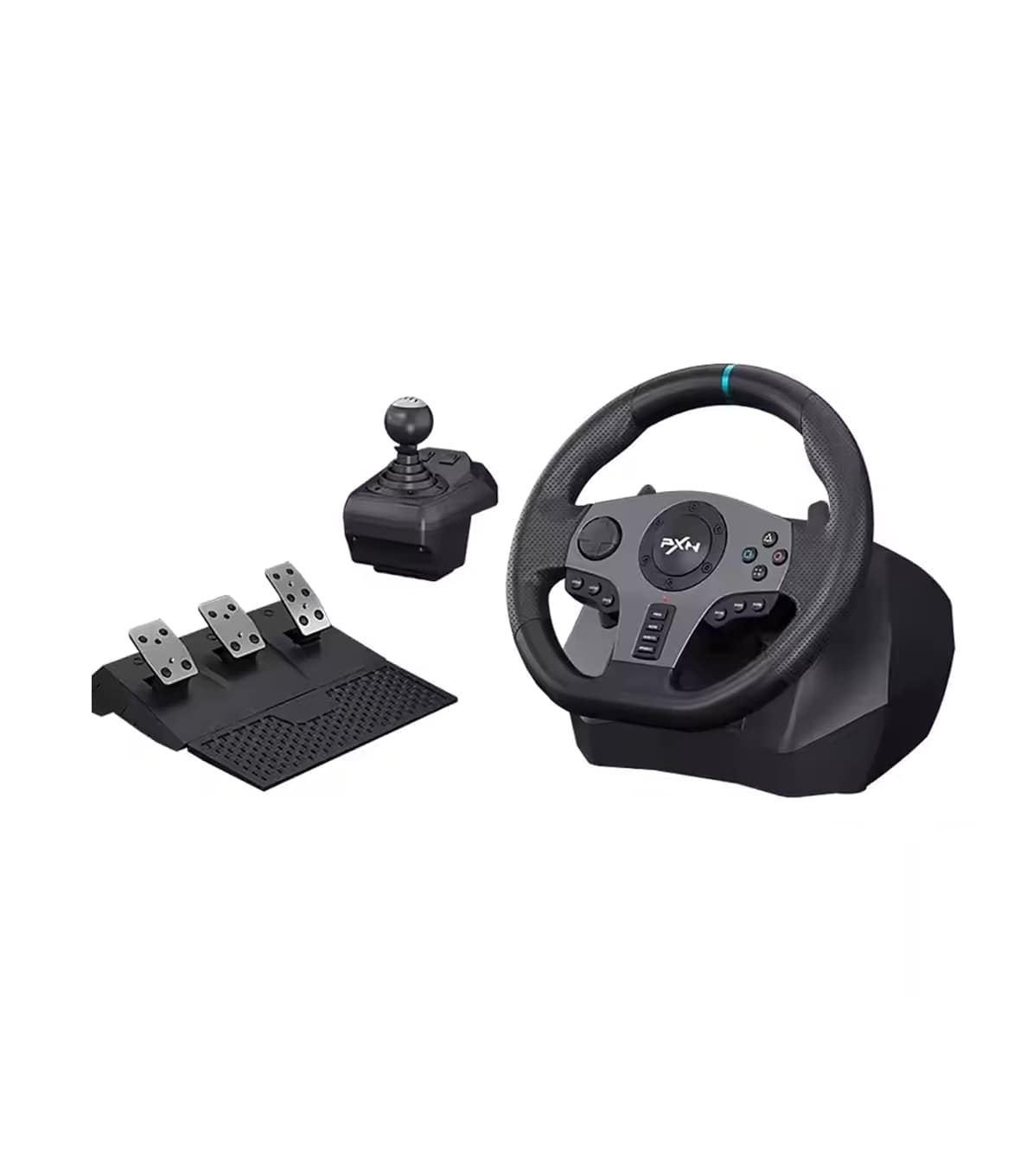 PXN V9 Kit Volante da Corsa Gaming + Pedaliera a 3 + Leva Cambio 6 Marce  per PC, Xbox, PS4
