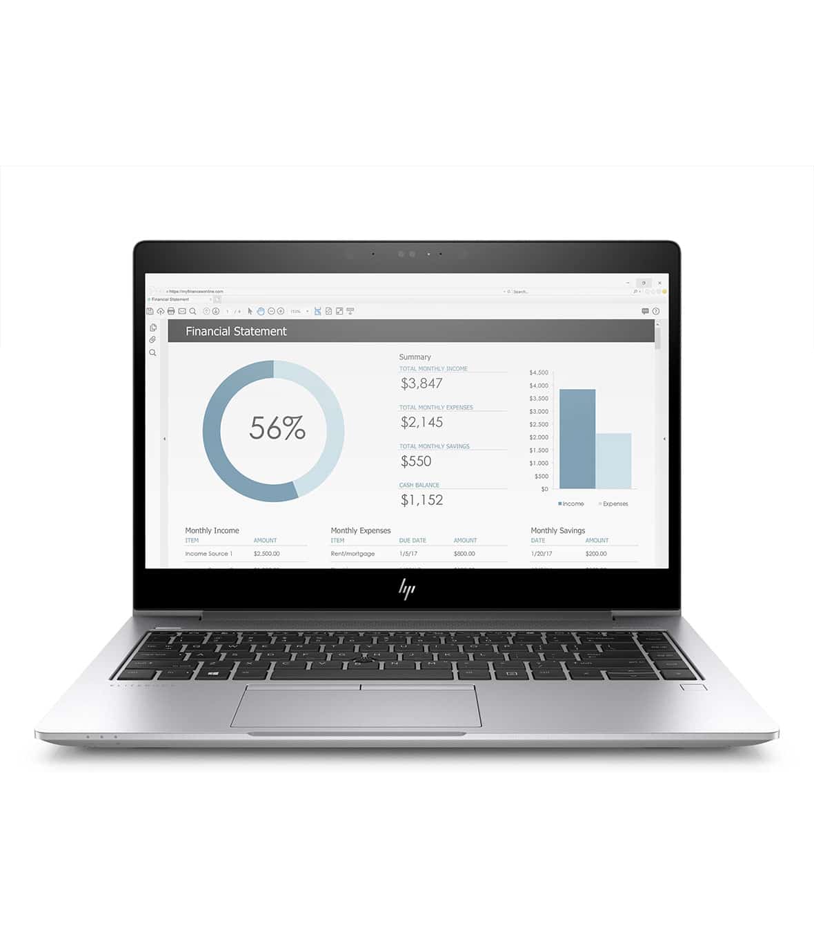 HP Elitebook 840 G4-14 FHD, Intel i5, 8 GB DDR4, 256 GB SSD, Windows 10 Pro, tastiera QWERTY (Renewed)