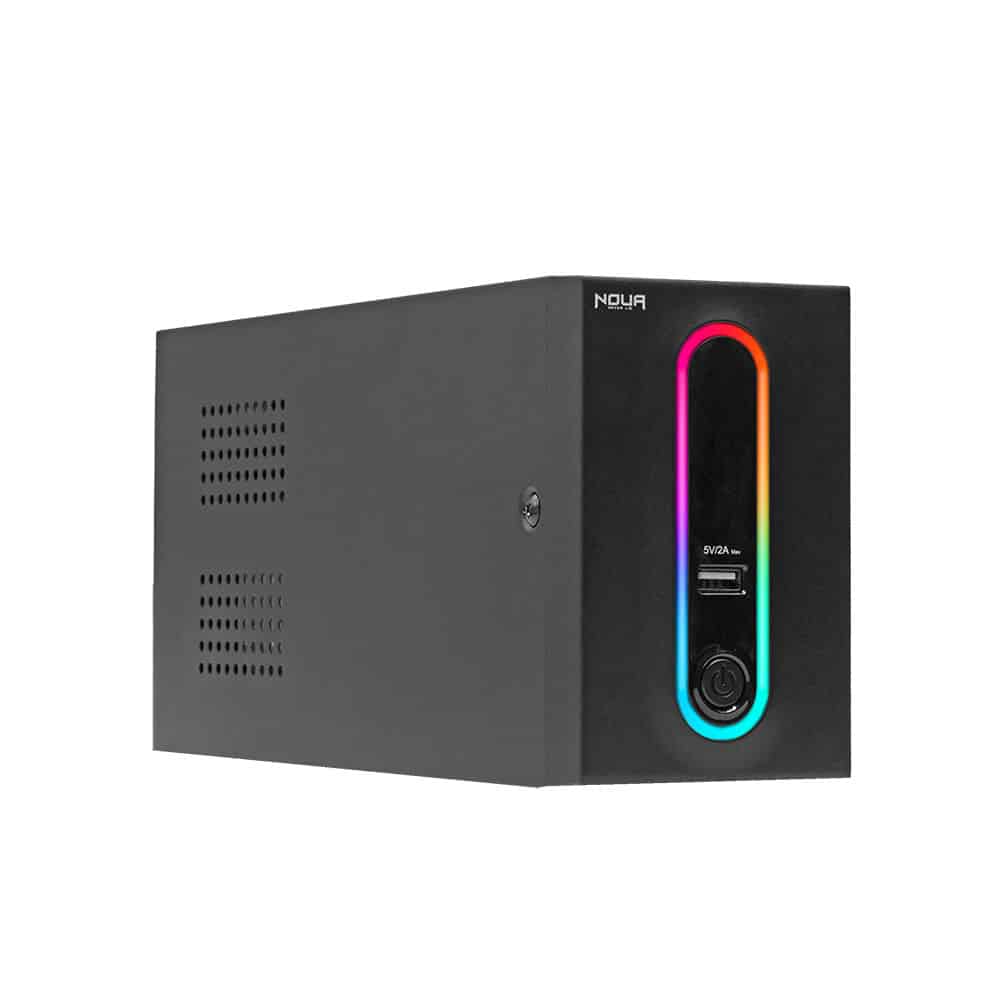 Ups 600VA Gruppo Di Continuità Noua Zeus RGB ULP600VA Line Interactive 360W Onda Sinusoidale Simulata 2*Uscite Shuko + USB 5V/2A - immagine 3